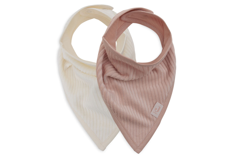 <tc>Jollein</tc> Bib Bandana Velvet Wild Rose/Ivory 2pcs