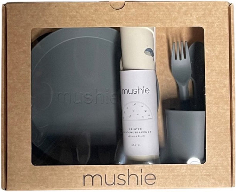 <tc>Mushie</tc> Giftbox Service de table pour enfants Rond Fumé