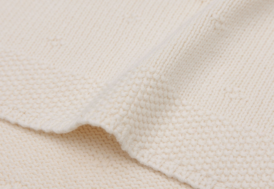 <tc>Jollein</tc> Couverture de berceau Cosy Knit Ivory 75 X 100 cm