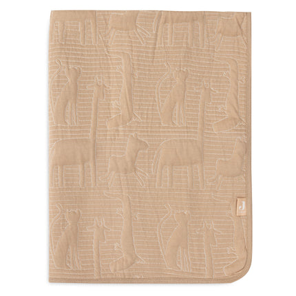 <tc>Jollein</tc> Couverture de berceau Jungle Jambo Biscuit/Oatmeal 75 X 100 Cm