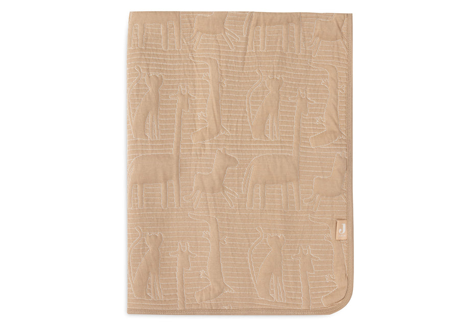 <tc>Jollein</tc> Couverture de berceau Jungle Jambo Biscuit/Oatmeal 75 X 100 Cm