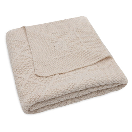 <tc>Jollein</tc> Couverture de berceau Check Knit Oatmeal 75 X 100 cm