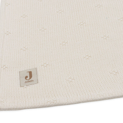 <tc>Jollein</tc> Couverture de berceau Cosy Knit Ivory/Velvet 75 X 100 cm