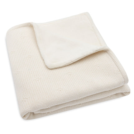 <tc>Jollein</tc> Couverture de berceau Cosy Knit Ivory/Velvet 75 X 100 cm