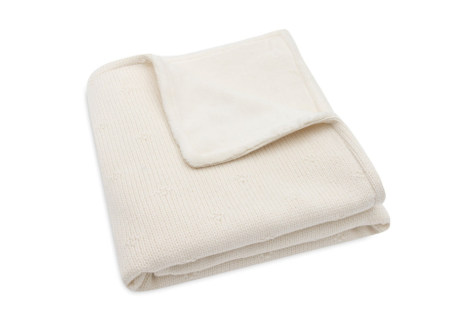 <tc>Jollein</tc> Couverture de berceau Cosy Knit Ivory/Velvet 75 X 100 cm