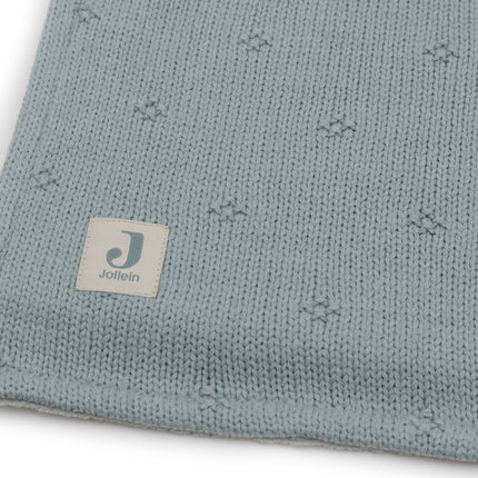 <tc>Jollein</tc> Couverture de berceau Cosy Knit Sea Green/Velvet 75X100 Cm