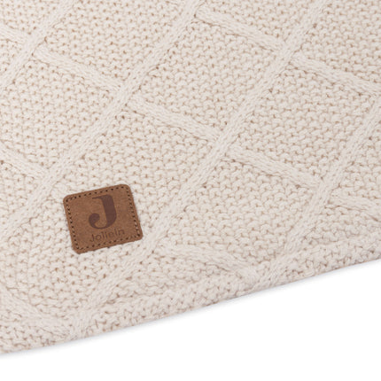 <tc>Jollein</tc> Couverture Cradle Check Knit Oatmeal/Teddy Fleece 75 X 100 Cm