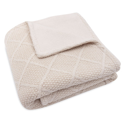 <tc>Jollein</tc> Couverture Cradle Check Knit Oatmeal/Teddy Fleece 75 X 100 Cm