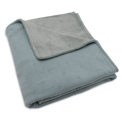 <tc>Jollein</tc> Couverture de lit Cosy Knit Sea Green/Velvet 100 X 150 cm