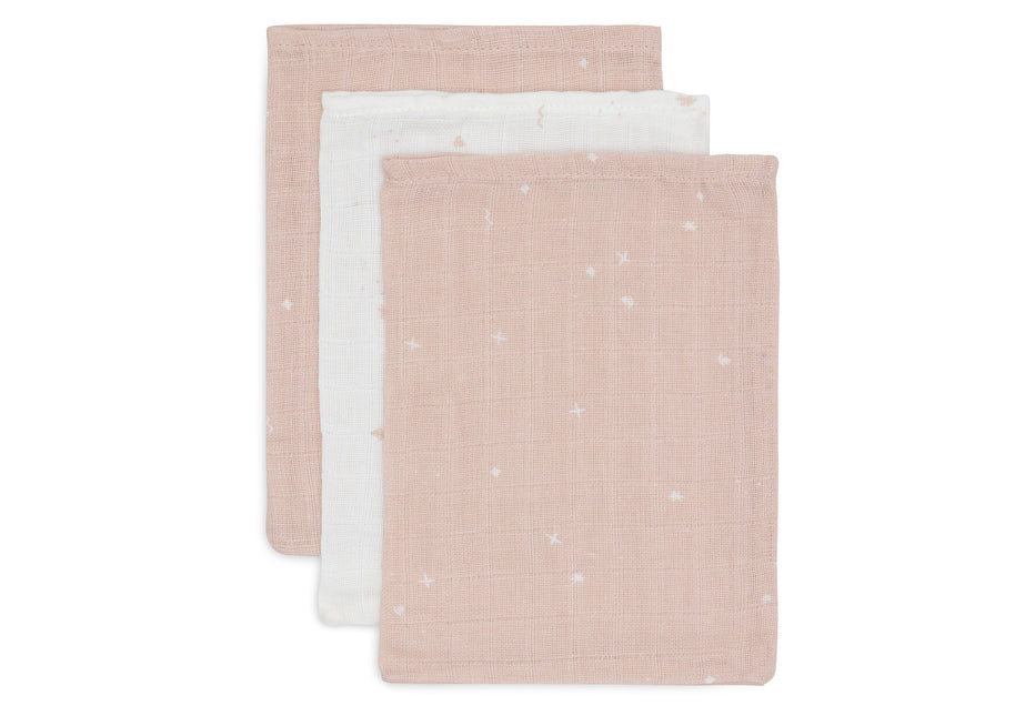 <tc>Jollein</tc> Gant de toilette hydrophile 15X20Cm Twinkling Wild Rose (3Pack)