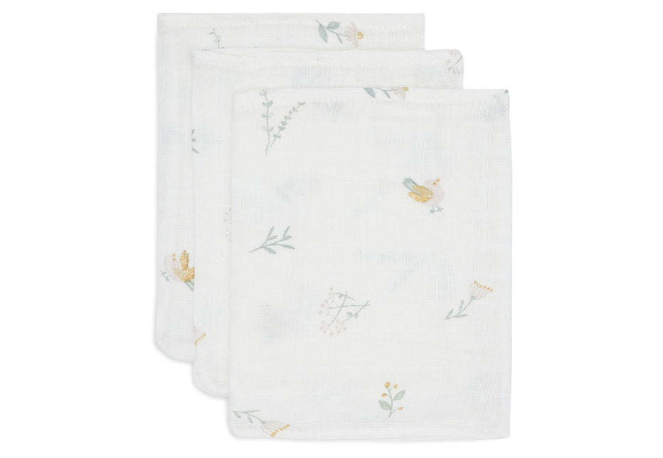 <tc>Jollein</tc> Gant de toilette hydrophile 15X20Cm Lovely Birds (3Pack)