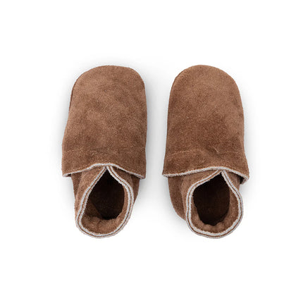 <tc>Baby Dutch</tc> Babyshoes Uni en daim marron foncé