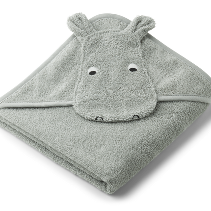 Liewood Serviette de bain Bébé Albert Hippo Colombe Bleu