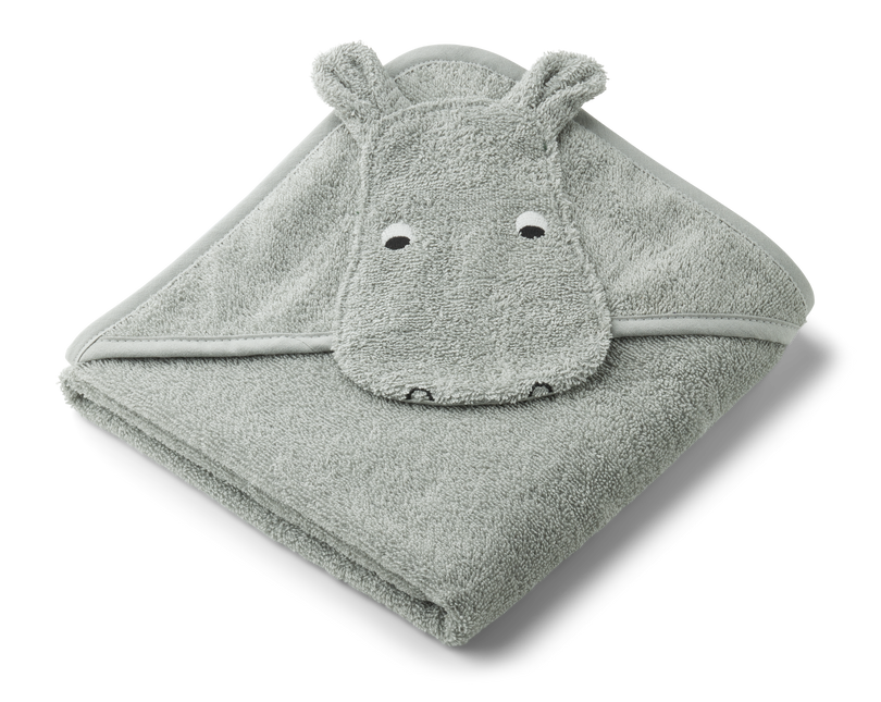 Liewood Albert Serviette de bain à capuche Hippo Bleu colombe