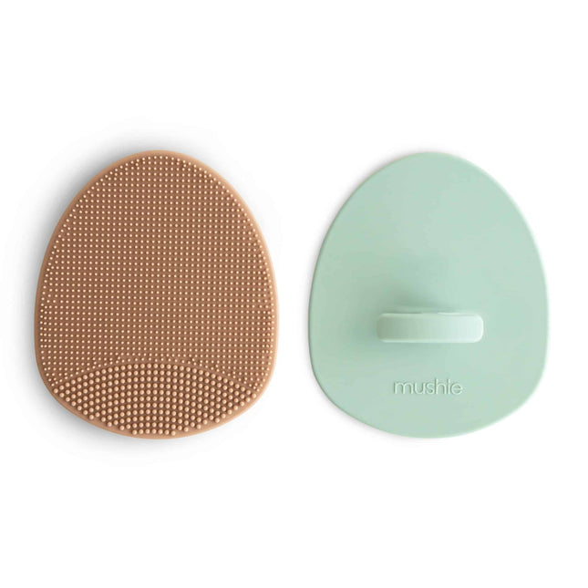 <tc>Mushie</tc> Brosse à bébé Anti-Berg Naturel/Bleu Cambridge 2pcs