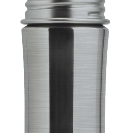 <tc>Pura</tc> Bouteille à bec en acier inoxydable 325 ml + bec en silicone<tc>tétine</tc> + bouchon de voyage en silicone + pare-chocs gris.