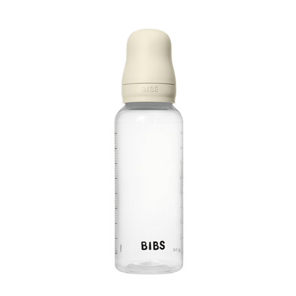 BIBS Baby Bottle Round Silicone 1 pack 270 ml Medium Flow Ivory - BIBS - Babywinkel - 5713795265480