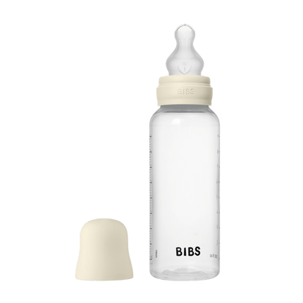 BIBS Baby Bottle Round Silicone 1 pack 270 ml Medium Flow Ivory - BIBS - Babywinkel - 5713795265480