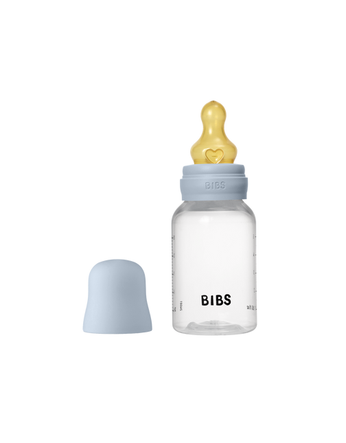 <tc>BIBS</tc> Biberon rond en latex 150ml Slow Flow Baby Blue