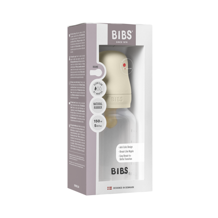 <tc>BIBS</tc> Biberon rond en latex 150ml Slow Flow Ivory