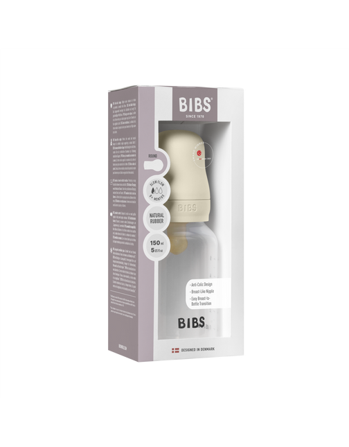 <tc>BIBS</tc> Biberon rond en latex 150ml Slow Flow Ivory