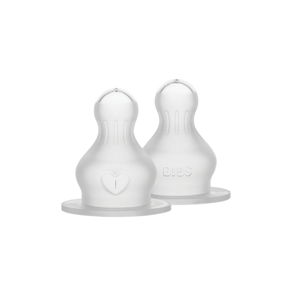 <tc>BIBS</tc> Tétine de biberon ronde en silicone 2 packs Slow Flow