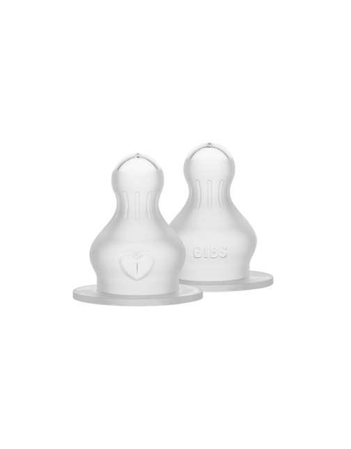 <tc>BIBS</tc> Tétine de biberon ronde en silicone 2 packs Slow Flow