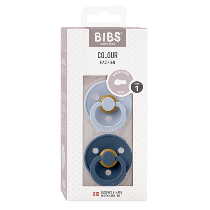 <tc>BIBS</tc> <tc>tétine</tc> Taille 1 Bleu poussière/ Bleu acier 2pcs