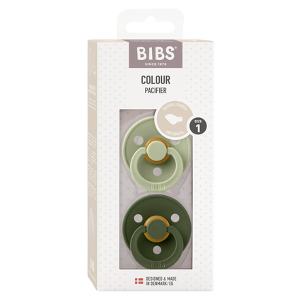 <tc>BIBS</tc> <tc>tétine</tc> Taille 1 Sage anatomique/ Vert chasseur 2pcs.