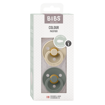 <tc>BIBS</tc> <tc>tétine</tc> Taille 1 Symétrique Vanille/Pin 2St