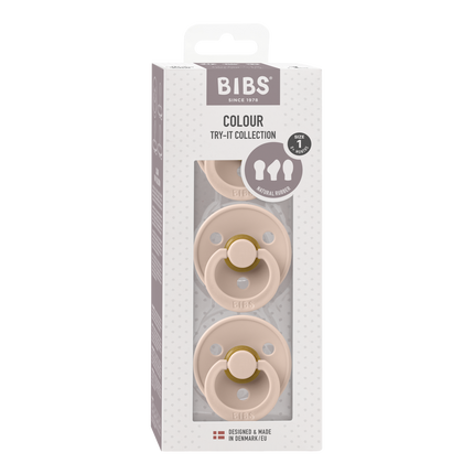 <tc>BIBS</tc> <tc>tétine</tc> Boîte d'essai Taille 1 Blush