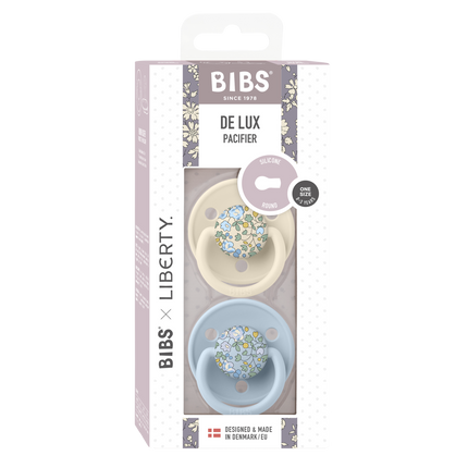 <tc>BIBS</tc> <tc>tétine</tc> Liberty De Lux Baby Blue 2St