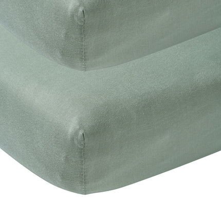 <tc>Meyco</tc> Drap-housse Jersey Stone Green 70x140/150 cm 2pcs