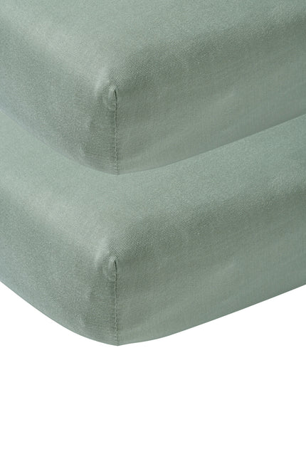 <tc>Meyco</tc> Drap-housse Jersey Stone Green 70x140/150 cm 2pcs