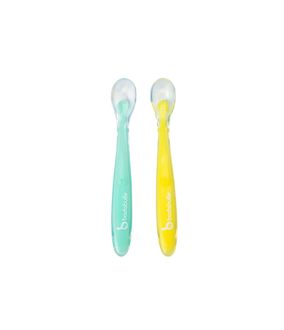 <tc>Badabulle</tc> Cuillère pour bébé en silicone 2pcs