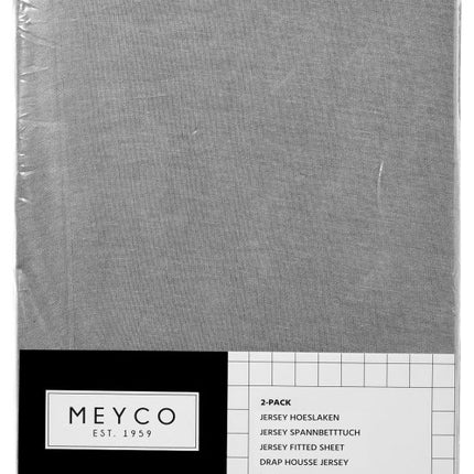 <tc>Meyco</tc> Drap-housse Jersey Gris 40x80/90 cm 2pcs