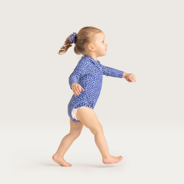 <tc>Swim Essentials</tc> Maillot de bain enfant bleu léopard manches longues.