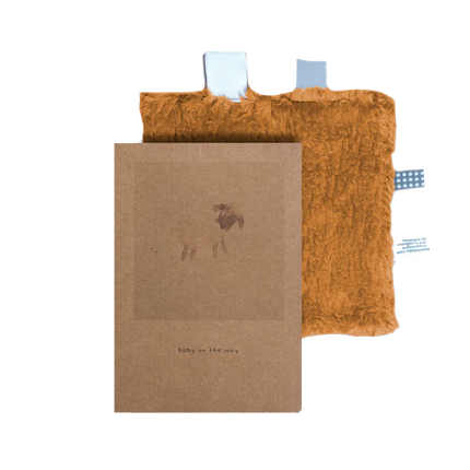 <tc>Snoozebaby</tc> Coffret cadeau Couverture câline et carte de faire-part de naissance Caramel