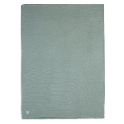 <tc>Jollein</tc> Couverture de berceau Basic Knit Forest Green/Fleece 75x100cm