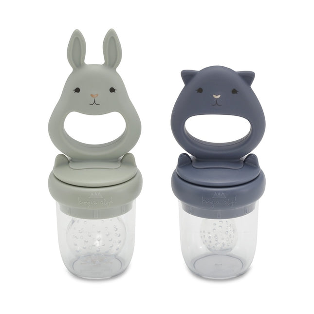 <tc>Konges Slojd</tc> Ensemble de couverts pour bébé Sucette en silicone pour l'alimentation des fruits Onyx 2pcs