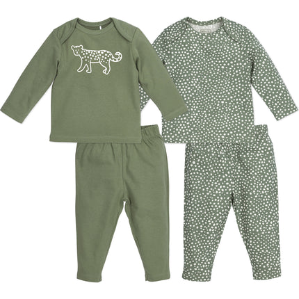 <tc>Meyco</tc> Pyjama bébé 2St Guépard Forestgreen 100% coton