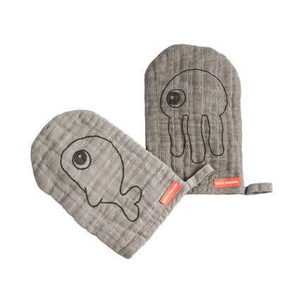 <tc>Done by Deer</tc> Gant de toilette Sea Friends Grey 2pcs