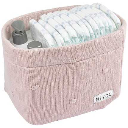 <tc>Meyco</tc> Panier de marchandises Petit Mini nœuds Rose tendre