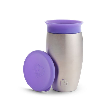 <tc>Munchkin</tc> Tasse à boire Miracle Sippy Cup Purple Stainless Steel