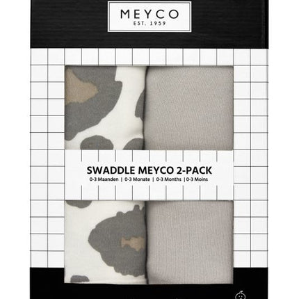 <tc>Meyco</tc> Les langes Panthère/Uni Gris 2pcs