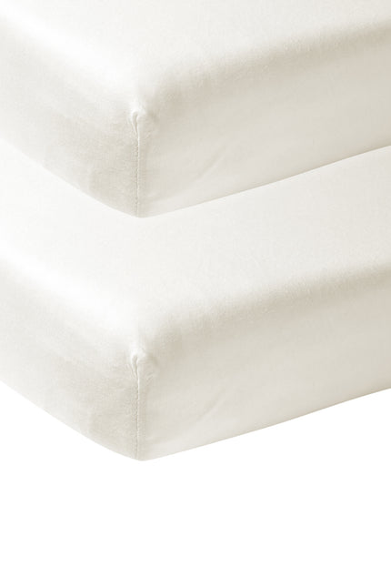 <tc>Meyco</tc> Drap-housse Jersey 2St 60X120 Blanc cassé