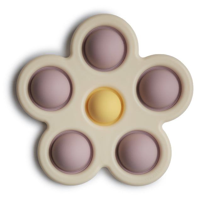 <tc>Mushie</tc> Jouet éducatif Fleur à pression douce Lilas/Daffodil/Ivoire