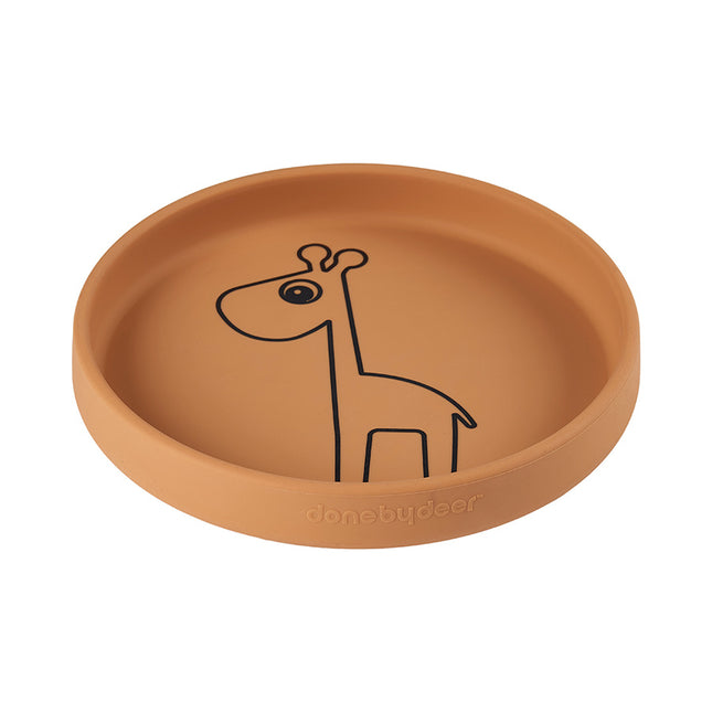 <tc>Done by Deer</tc> Assiette bébé Silicone Raffi Moutarde