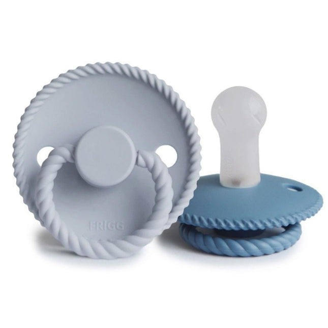 <tc>Frigg</tc> <tc>tétine</tc> Corde taille 2 Ocean View/bleu poudre Silicone 2-Pack