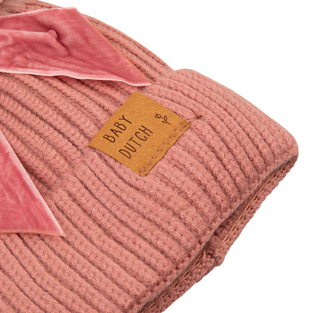 <tc>Baby Dutch</tc> Chapeau bébé hiver avec nœud Vieux rose